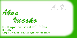 akos vucsko business card